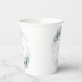 Dusty Blue Eucalyptus Greenery Boho Brautparty Pappbecher (Links)