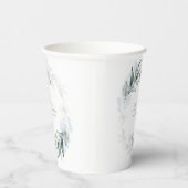 Dusty Blue Eucalyptus Greenery Boho Brautparty Pappbecher (Rechts)