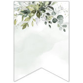 Dusty Blue Eucalyptus Greenery Boho Brautparty Wimpelkette (Erste Fahne)