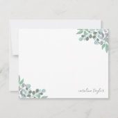 Dusty Blue Eucalyptus Greenery Boho Stationery Mitteilungskarte (Vorderseite)