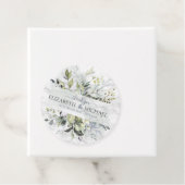 Dusty Blue Eucalyptus Greenery Botanischer Marmor Geschenkanhänger (Beispiel)