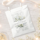 Dusty Blue Eucalyptus Greenery Botanischer Marmor Geschenktütchen (Ausgeschnitten)