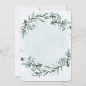Dusty Blue Eucalyptus Greenery Brautparty Einladung (Rückseite)