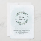 Dusty Blue Eucalyptus Greenery Brautparty Einladung (Vorderseite)