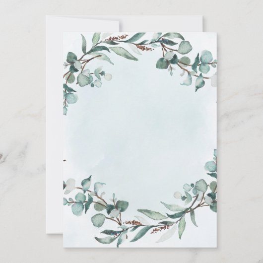 Dusty Blue Eucalyptus Greenery Couples Dusche (Rückseite)