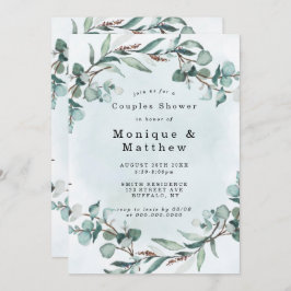 Dusty Blue Eucalyptus Greenery Couples Dusche