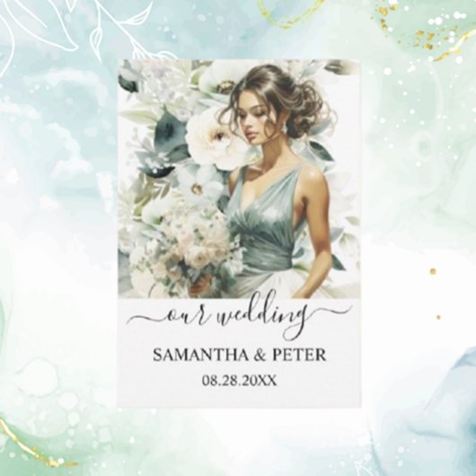 Dusty Blue Eucalyptus Greenery RSVP Karte