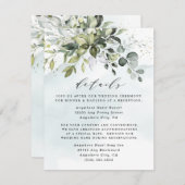 Dusty Blue Eucalyptus Greenery Succulent Wedding Begleitkarte (Vorne/Hinten)