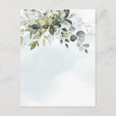 Dusty Blue Eucalyptus Greenery Succulent Wedding Begleitkarte (Rückseite)
