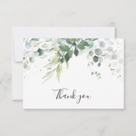 Dusty Blue Eucalyptus Greenery Succulent Wedding Dankeskarte