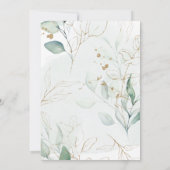 Dusty Blue Eucalyptus Greenery Succulent Wedding Einladung (Rückseite)