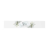 Dusty Blue Eucalyptus Greenery Succulent Wedding Einladungsbanderole (Flach)