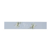 Dusty Blue Eucalyptus Greenery Succulent Wedding Einladungsbanderole (Flach)