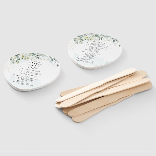 Dusty Blue Eucalyptus Greenery Succulent Wedding Fächer (Non-assembled)