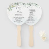 Dusty Blue Eucalyptus Greenery Succulent Wedding Fächer (Vorne und Hinten)