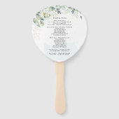 Dusty Blue Eucalyptus Greenery Succulent Wedding Fächer (Rückseite)