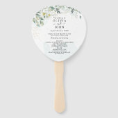 Dusty Blue Eucalyptus Greenery Succulent Wedding Fächer (Vorderseite)