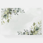 Dusty Blue Eucalyptus Greenery Succulent Wedding Gästebuch (Rückseite)