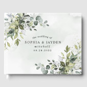 Dusty Blue Eucalyptus Greenery Succulent Wedding Gästebuch (Vorderseite)