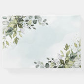 Dusty Blue Eucalyptus Greenery Succulent Wedding Gästebuch (Rückseite)