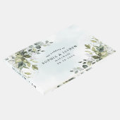Dusty Blue Eucalyptus Greenery Succulent Wedding Gästebuch (Ecke)