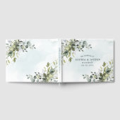 Dusty Blue Eucalyptus Greenery Succulent Wedding Gästebuch (Voll)