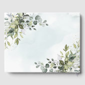 Dusty Blue Eucalyptus Greenery Succulent Wedding Gästebuch (Rückseite)