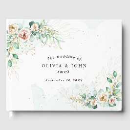 Dusty Blue Eucalyptus Greenery Succulent Wedding Gästebuch