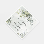 Dusty Blue Eucalyptus Greenery Succulent Wedding Serviette (Ecke)