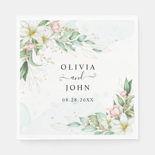 Dusty Blue Eucalyptus Greenery Succulent Wedding Serviette (Vorderseite)