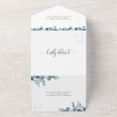 Dusty Blue Eucalyptus Greenery Wedding All In One Einladung (Außenbereich)