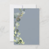 Dusty Blue Eucalyptus Greenery Wedding Elegant Einladung (Rückseite)