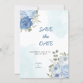 Dusty Blue Eucalyptus Greenery Wedding I Einladung