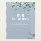Dusty Blue Eucalyptus Greenery Wedding Planer (Vorderseite)