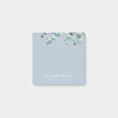 Dusty Blue Eucalyptus Greenery Wedding Post-it Klebezettel (Vorderseite)