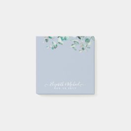 Dusty Blue Eucalyptus Greenery Wedding Post-it Klebezettel