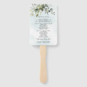 Dusty Blue Eucalyptus Greenery Wedding Programs Fächer (Rückseite)