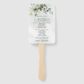 Dusty Blue Eucalyptus Greenery Wedding Programs Fächer (Rückseite)