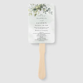 Dusty Blue Eucalyptus Greenery Wedding Programs Fächer (Vorderseite)