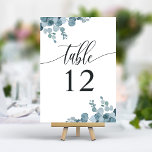 Dusty Blue Eucalyptus Greenery Wedding Tischnummer<br><div class="desc">Dusty Blue Eucalyptus Greenery Wedding Tischnummer</div>