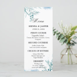 Dusty Blue Eucalyptus Greenery Wild Meadow Wedding Menükarte
