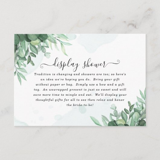 Dusty Blue Eucalyptus Grüne Begleitkarte (Vorderseite)