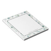 Dusty Blue Eucalyptus Leaves Pattern Personalized Notizblock (angewinkelt)