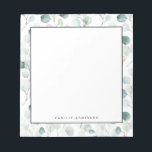 Dusty Blue Eucalyptus Leaves Pattern Personalized Notizblock<br><div class="desc">Customizable greenery notepad. It feys watercolor dusty blue eucalyptus leaves pattern. Personalize by adding names and other details This greenery pattern notepad is perfect as a gift.</div>