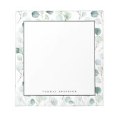 Dusty Blue Eucalyptus Leaves Pattern Personalized Notizblock (Vorderseite)