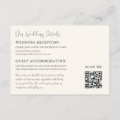 Dusty Blue Eucalyptus QR Code Wedding Details Begleitkarte (Rückseite)