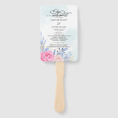 Dusty Blue Eucalyptus Rose Floral Wedding Program Fächer (Vorderseite)