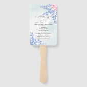 Dusty Blue Eucalyptus Rose Floral Wedding Program Fächer (Rückseite)