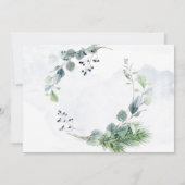 Dusty Blue Eucalyptus Rustikale Probe Abendessen Einladung (Rückseite)