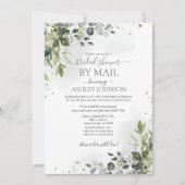 Dusty Blue Eucalyptus Script Virtual Brautparty Einladung (Vorderseite)